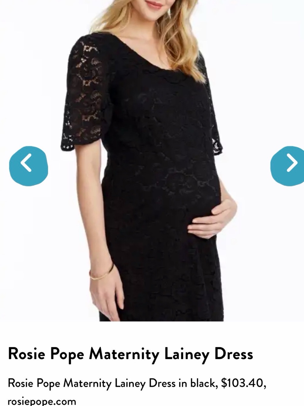 Rosie Pope Black Lainey Lace Midi Maternity Dress